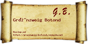 Grünzweig Botond névjegykártya